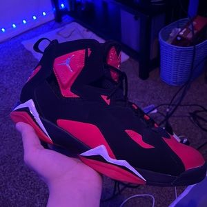 Black and red Jordan true flight, size 10.5 only been worn once
